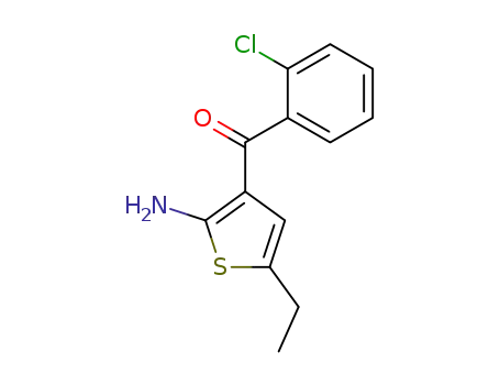 Molecular Structure of 50508-60-6 (2-Amino-3-o-chlorobenzoyl-5-ethylthiophene)
