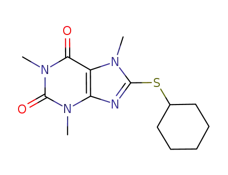 Molecular Structure of 1351935-97-1 (1,3,7-trimethyl-8-(cyclohexylthio)xanthine)