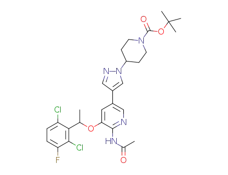 tert-butyl 4-(4-(6-acetamido-5-(1-(2,6-dichloro-3-fluorophenyl)ethoxy)pyridin-3-yl)-1H-pyrazol-1-yl)piperidine-1-carboxylate