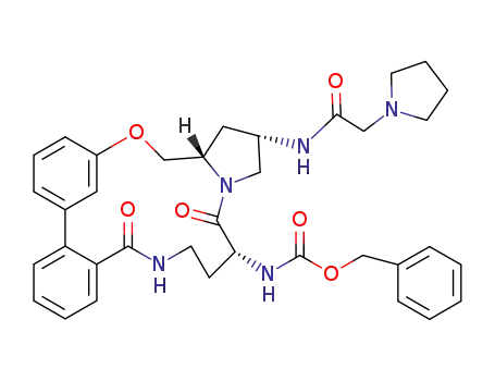 benzyl N-[(12R,16S,18S)-8,13-dioxo-16-{[2-(1-pyrrolidinyl)acetyl]amino}-20-oxa-9,14-diazatetracyclo[19.3.1.0<sup>2</sup>'<sup>7</sup>.0<sup>14</sup>'<sup>18</sup>]pentacosa-1<sup>(25)</sup>,2,4,6,21,23-hexaen-12-yl]carbamate