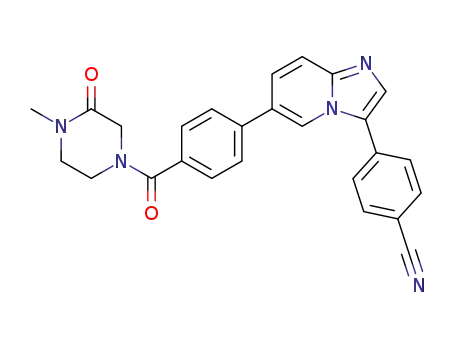 4-(6-(4-(4-methyl-3-oxopiperazine-1-carbonyl)phenyl)imidazo[1,2-a]pyridin-3-yl)benzonitrile