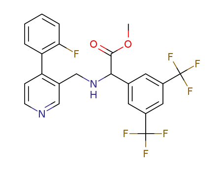 2-(3,5-bis(trifluoromethyl)phenyl)-2-((4-(2-fluorophenyl)pyridin-3-yl)methylamino)acetic acid methyl ester