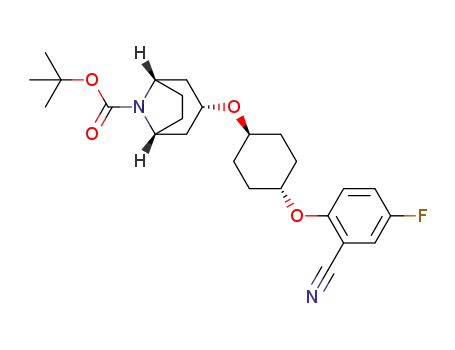 (1,3s,5S)-tert-btyl 3-((1,4R)-4-(2-cyano-4-fluorophenoxy)cyclohexyloxy)-8-azabicyclo[3.2.1]octane-8-carboxylate