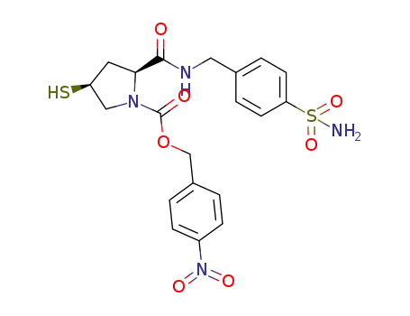 Molecular Structure of 1350538-24-7 ((2S,4S)-2-[(4-aminosulfonylphen-1-yl)iminomethylformyl]-4-thiol-1-(p-nitrobenzyloxycarbonyl)pyrrolidine)