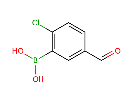 Molecular Structure of 1150114-78-5 (2-Chloro-5-formylphenylboronic acid)