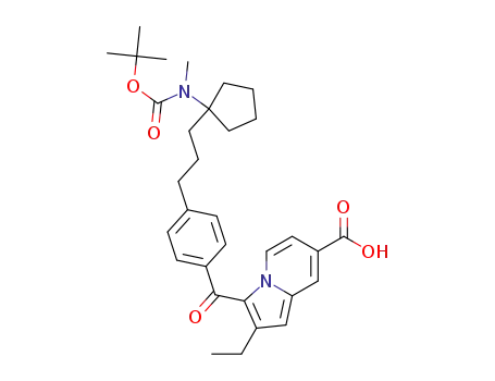 3-{[4-(3-{1-[(tert-butoxycarbonyl) (methyl)amino]cyclopentyl}propyl)phenyl]carbonyl}-2-ethylindolizine-7-carboxylic acid