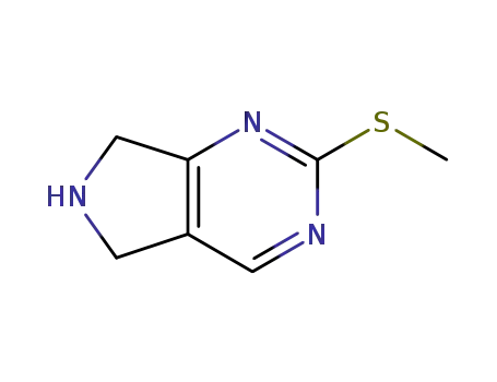 Molecular Structure of 916059-20-6 (5H-Pyrrolo[3,4-d]pyrimidine, 6,7-dihydro-2-(methylthio)-)