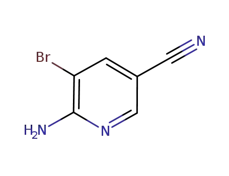 Molecular Structure of 477871-32-2 (2-Amino-3-bromo-5-cyanopyridine)