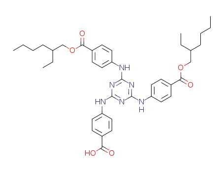 4-(4,6-bis(4-((2-ethylhexyloxy)carbonyl)-phenylamine)-1,3,5-triazin-2-ylamino)benzoic acid
