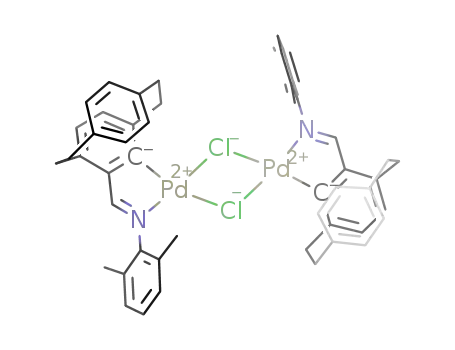 di-μ-chloro-bis{4-(N-2',6'-dimethyl-phenyl)-imino-me-thyl-[2.2]--pa-racyclophan-5-yl-C,N}di-pal-ladi-um-(II)