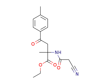 Molecular Structure of 1441058-88-3 (ethyl 2-(2-cyanoacetamido)-2-methyl-4-oxo-4-p-tolylbutanoate)