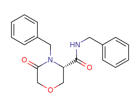 Molecular Structure of 385802-30-2 ((3S)-5-oxo-N,4-bis(phenylmethyl)-3-morpholinecarboxamide)