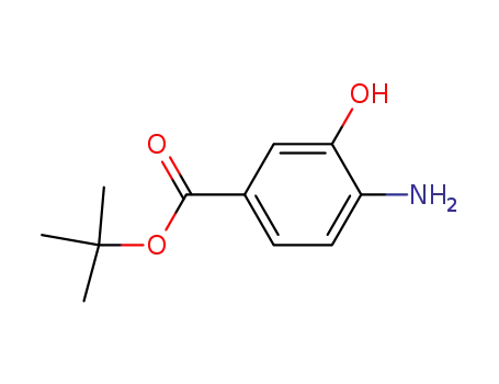 Molecular Structure of 137066-33-2 (TERT-BUTYL 4-AMINO-3-HYDROXYBENZOATE)