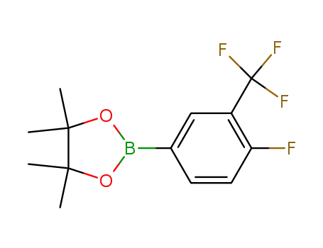 Molecular Structure of 445303-14-0 (4-Fluoro-3-(trifluoromethyl)phenylboronic acid pinacol ester)