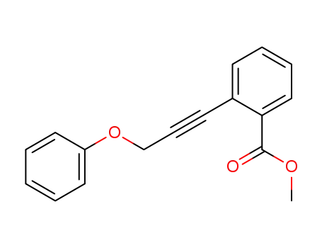 Molecular Structure of 102975-20-2 (Benzoic acid, 2-(3-phenoxy-1-propynyl)-, methyl ester)