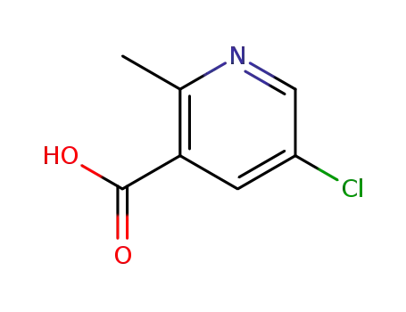 Molecular Structure of 1092286-30-0 (3-Pyridinecarboxylic acid, 5-chloro-2-methyl-)