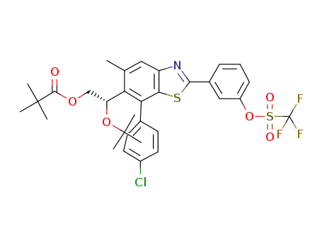 (S)-2-tert-butoxy-2-(7-(4-chlorophenyl)-5-methyl-2-(3-(trifluoromethylsulfonyloxy)phenyl)benzo[d]thiazol-6-yl)ethyl pivalate
