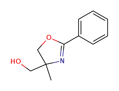 Molecular Structure of 5448-32-8 ((4-Methyl-2-phenyl-4,5-dihydro-1,3-oxazol-4-yl)methanol)