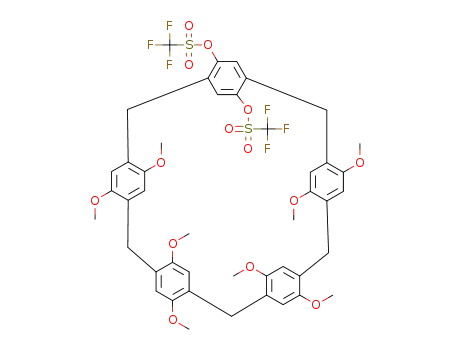 3<SUP>2</SUP>,3<SUP>5</SUP>,5<SUP>2</SUP>,5<SUP>5</SUP>,7<SUP>2</SUP>,7<SUP>5</SUP>,9<SUP>2</SUP>,9<SUP>5</SUP>-octamethoxy-1,3,5,7,9(1,4)-pentabenzenacyclodecaphane-1<SUP>2</SUP>,1<SUP>5</SUP>-diyl bis(trifluoromethanesulfonate)