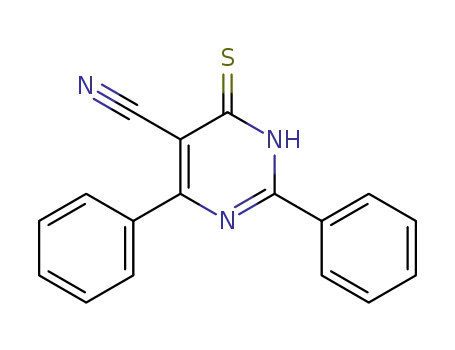 Molecular Structure of 13996-08-2 (5-Pyrimidinecarbonitrile, 1,4-dihydro-2,6-diphenyl-4-thioxo-)