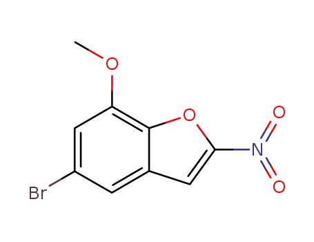 Molecular Structure of 56897-51-9 (Benzofuran, 5-bromo-7-methoxy-2-nitro-)