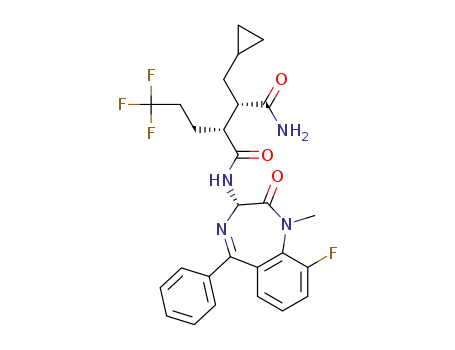 Molecular Structure of 1584714-12-4 ((2R,3S)-3-(cyclopropylmethyl)-N-((3S)-9-fluoro-1-methyl-2-oxo-5-phenyl-2,3-dihydro-1H-1,4-benzodiazepin-3-yl)-2-(3,3,3-trifluoropropyl)succinamide)
