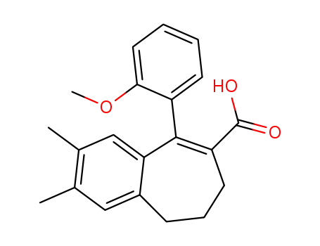 Molecular Structure of 1609188-57-9 (2,3-dimethyl-5-(2-methoxyphenyl)-8,9-dihydro-7H-benzocycloheptene-6-carboxylic acid)