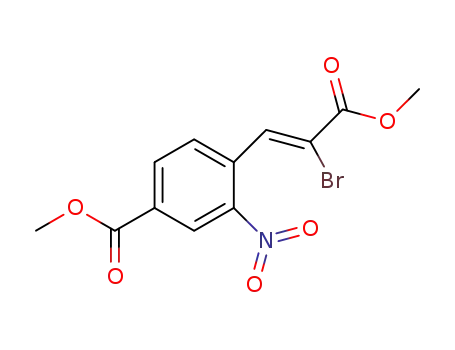 Molecular Structure of 1586740-49-9 ((Z)-methyl 4-(2-bromo-3-methoxy-3-oxoprop-1-enyl)-3-nitrobenzoate)