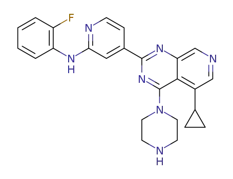Molecular Structure of 1588952-76-4 ([4-(5-cyclopropyl-4-piperazin-1-ylpyrido[3,4-d]pyrimidin-2-yl)pyridin-2-yl]-(2-fluorophenyl)amine)