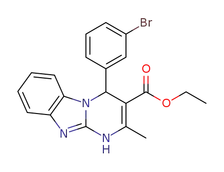 Molecular Structure of 932210-11-2 (ethyl 4-(3-bromophenyl)-1,4-dihydro-2-methylpyrimido[1,2-a]benzimidazole-3-carboxylate)