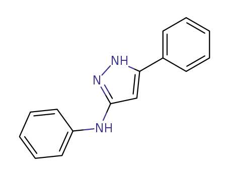 Molecular Structure of 41443-37-2 (1H-Pyrazol-3-amine, N,5-diphenyl-)
