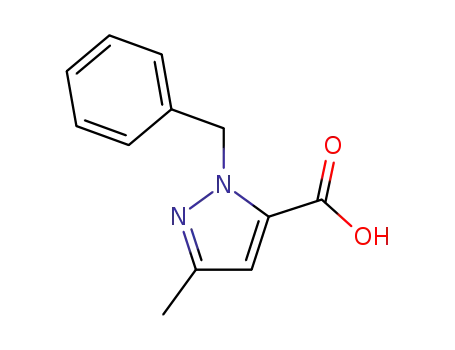 Molecular Structure of 1141-70-4 (1-Benzyl-3-methyl-1H-pyrazole-5-carboxylic acid)