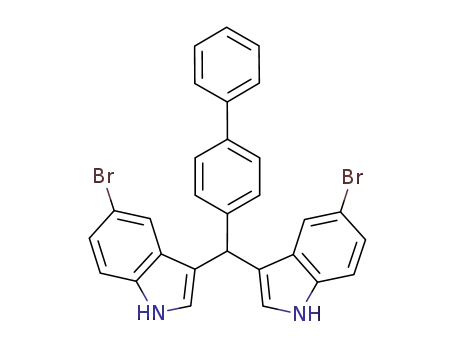 Molecular Structure of 1298087-96-3 (3,3’-([1,1’-biphenyl]-4-yl-methylene)bis(5-bromo-1H-indole))
