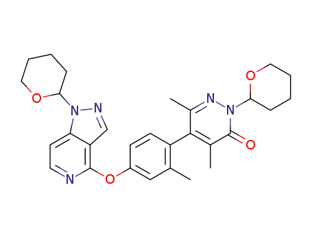 4,6-dimethyl-5-(2-methyl-4-{[1-(tetrahydro-2H-pyran-2-yl)-1H-pyrazolo[4,3-c]pyridin-4-yl]oxy}phenyl)-2-(tetrahydro-2H-pyran-2-yl)pyridazin-3(2H)-one