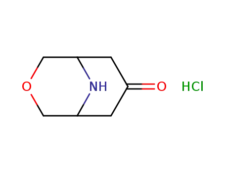 Molecular Structure of 1126795-00-3 (3-Oxa-9-azabicyclo[3.3.1]nonan-7-one Hydrochloride)