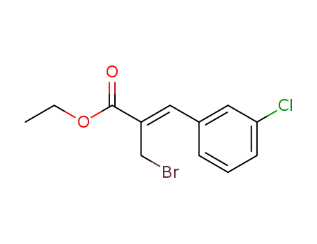 Molecular Structure of 134294-34-1 ((Z)-2-Bromomethyl-3-(3-chloro-phenyl)-acrylic acid ethyl ester)