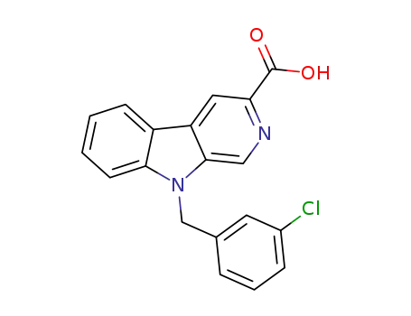 Molecular Structure of 1427019-68-8 (9-(3-chlorobenzyl)-β-carboline-3-carboxylic acid)