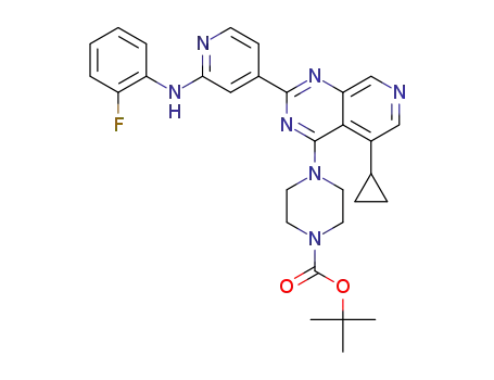 4-{5-cyclopropyl-2-[2-(2-fluorophenylamino)pyridin-4-yl]pyrido[3,4-d]pyrimidin-4-yl}piperazine-1-carboxylic acid tert-butyl ester