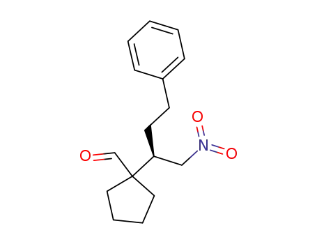 Molecular Structure of 1198362-25-2 ((R)-1-(1-nitro-4-phenylbutan-2-yl)cyclopentanecarbaldehyde)