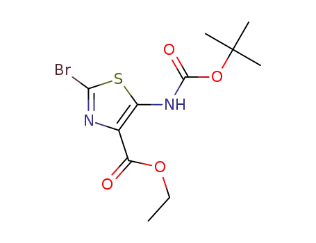 Molecular Structure of 1395284-70-4 (ethyl 2-bromo-5-((tert-butoxycarbonyl)amino)thiazole-4-carboxylate)