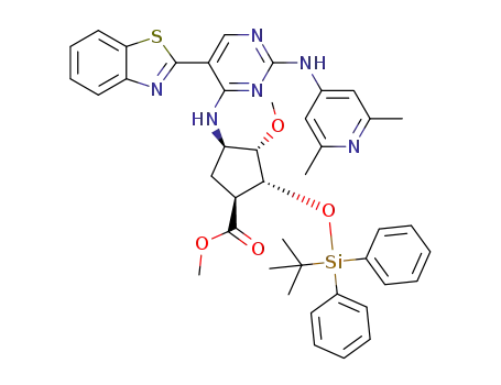 (1S,2R,3S,4R)-methyl 4-((5-(benzo[d]thiazol-2-yl)-2-((2,6-dimethylpyridin-4-yl)amino)pyrimidin-4-yl)amino)-2-((tert-butyldiphenylsilyl)oxy)-3-methoxycyclopentanecarboxylate