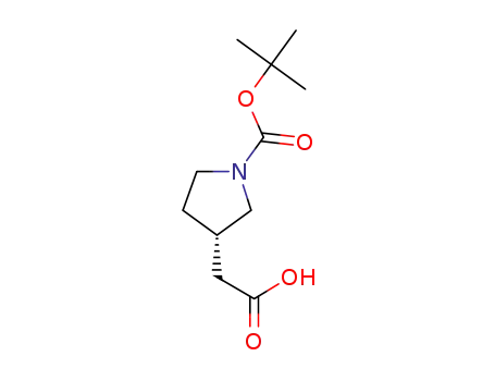 Molecular Structure of 204688-61-9 ((S)-1-N-Boc-3-pyrrolidineacetic acid)