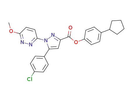 4-cyclopentylphenyl 5-(4-chlorophenyl)-1-(6-methoxypyridazin-3-yl)-1H-pyrazole-3-carboxylate