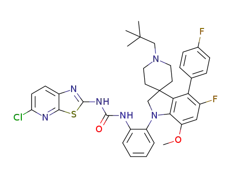 3-(5-chloro-[1,3]thiazolo[5,4-b]pyridin-2-yl)-1-(2-{1′-(2,2-dimethylpropyl)-5-fluoro-4-(4-fluorophenyl)-7-methoxy-1,2-dihydrospiro[indole-3,4′-piperidine]-1-yl}phenyl)urea