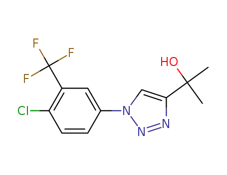 Molecular Structure of 1607788-95-3 (2-(1-(4-chloro-3-(trifluoromethyl)phenyl)-1H-1,2,3-triazol-4-yl)propan-2-ol)