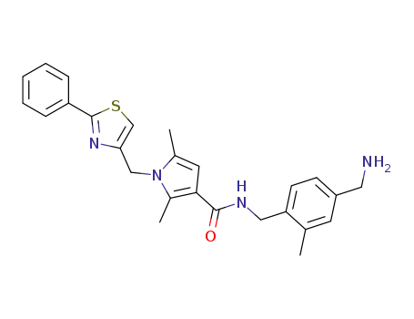 2,5-dimethyl-1-(2-phenylthiazol-4-ylmethyl)-1H-pyrrole-3-carboxylic acid 4-aminomethyl-2-methylbenzylamide