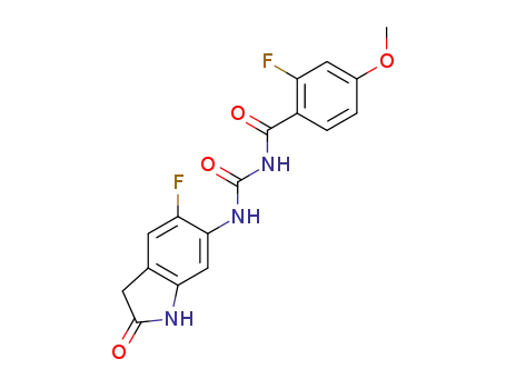 N-(5-fluoro-2-oxoindolin-6-ylcarbamoyl)-2-fluoro-4-methoxybenzamide