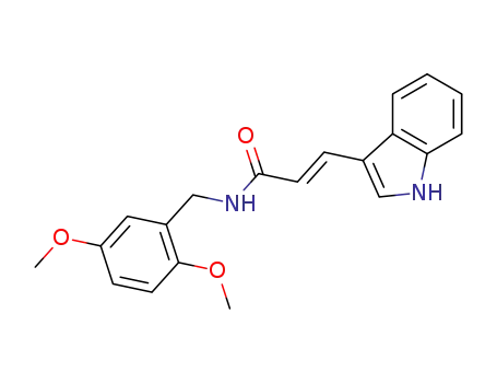 Molecular Structure of 1610703-56-4 ((E)-N-(2,5-dimethoxybenzyl)-3-(1H-indol-3-yl)acrylamide)