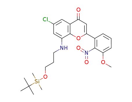 8-((3-((tert-butyldimethylsilyl)oxy)propyl)amino)-6-chloro-2-(3-methoxy-2-nitrophenyl)-4H-chromen-4-one