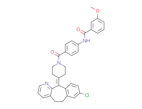 Molecular Structure of 1630035-65-2 (N-(4-(4-(8-Chloro-5H-benzo[5,6]cyclohepta[1,2-b]pyridin-11(6H)-ylidene)piperidine-1-carbonyl)phenyl)-3-methoxybenzamide)